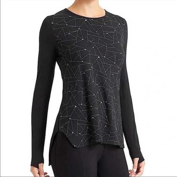 Athleta Tops - Like new! DEREK LAM 10C x ATHLETA Black Graphic Print Long Sleeve Tunic …